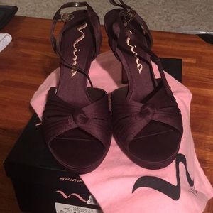 Nina Cupcake satin pumps, chocolate brown